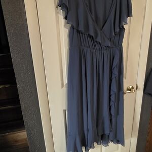 Show Me Your MuMu Blue Ruffle Dress
